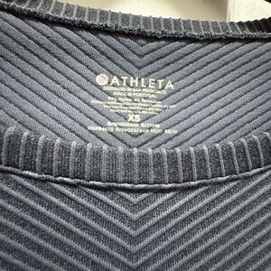 Athleta Charcoal Ribbed Knit Top